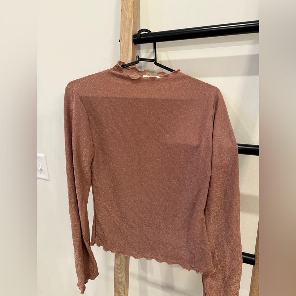 BaeVely Women's Rose Gold Long Sleeve Top M